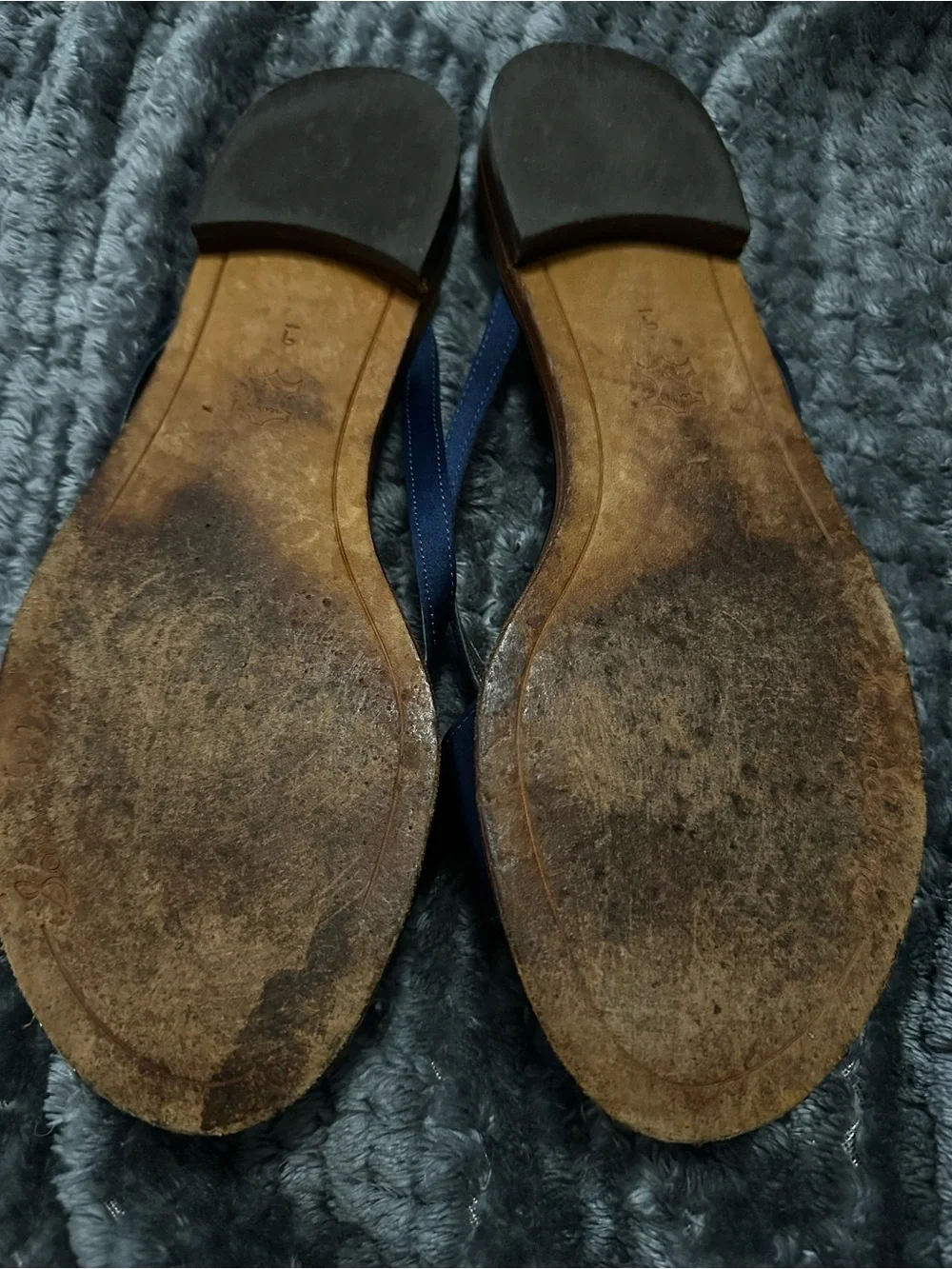 Sam Edelman Navy Bow Studded Slide Sandals